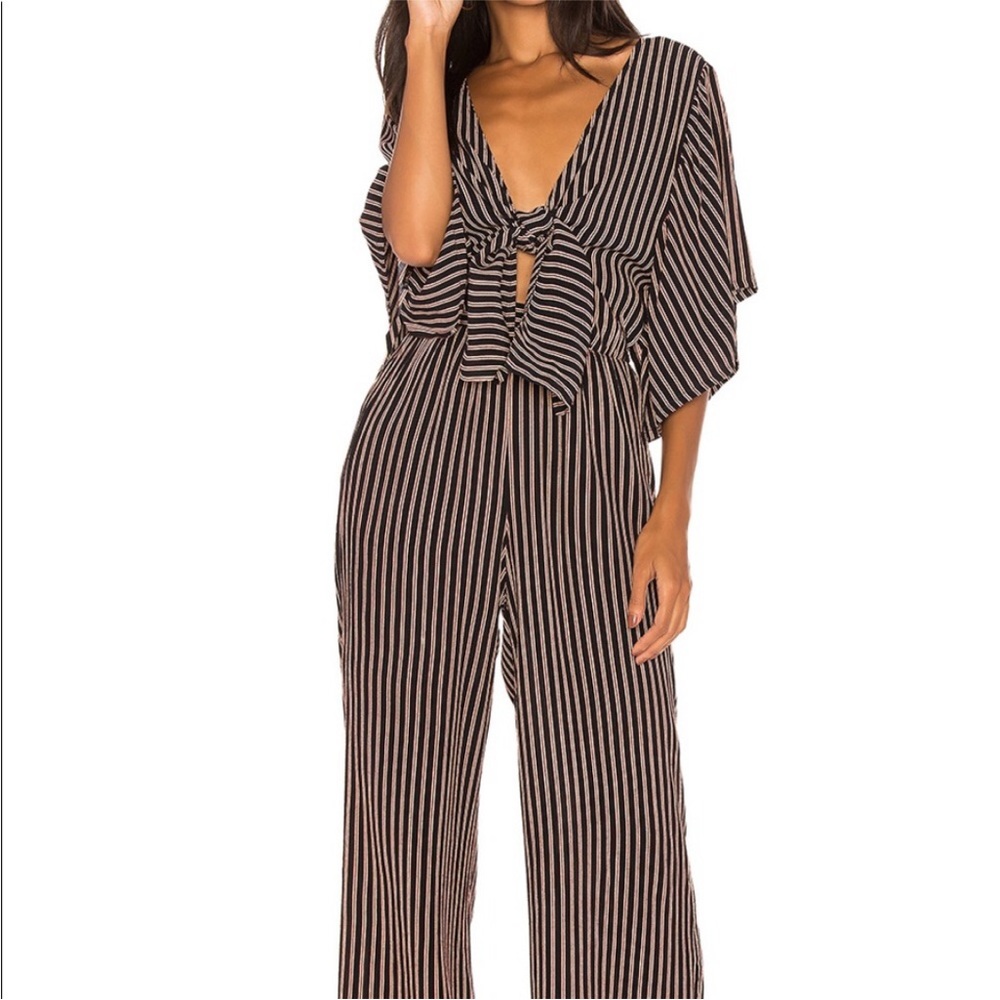 Faithfull the Brand Striped Jumpsuit blue size 4